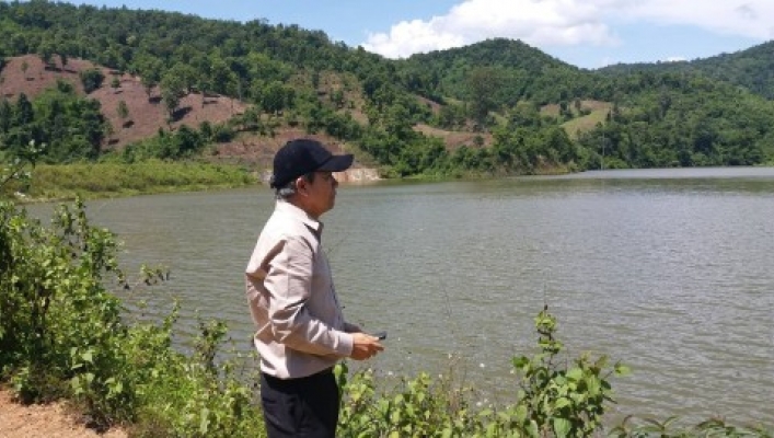 สทภ.1 ลงพื้นที่ตรวจติดตามงานโครงการอ่างเก็บน้ำห้วยแม่ต๋า  บ้านนาไหม้  ตำบลเมืองมาย  อำเภอแจ้ห่ม  จังหวัดลำปาง