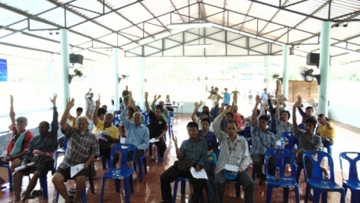 สทภ.๗ จัดประชุมเชิงปฏิบัติการรับฟังความคิดเห็นตามระเบียบสำนักนายกรัฐมนตรี  ว่าด้วยการรับฟังความคิดเห็นของประชาชน พ.ศ. ๒๕๔๘   โครงการอนุรักษ์ฟื้นฟูทางน้ำห้วยพุตะแบก บ้านเฉลิมเกียรติพัฒนา หมู่ที่ ๑ ตำบลห้วยสัตว์ใหญ่ อำเภอหัวหิน จังหวัดประจวบคีรีขันธ์