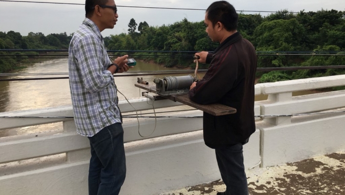 สทภ.๔ ออกปฏิบัติงานสำรวจข้อมูลทางอุทกวิทยา ระดับน้ำ ปริมาณน้ำ และปริมาณตะกอนแขวนลอย