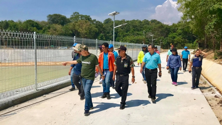 ผอ.สทภ.6 ลงพื้นที่ตรวจติดตามผลการดำเนินงานโครงการด้านแหล่งน้ำ โครงการอนุรักษ์ฟื้นฟูอ่างเก็บน้ำเกาะเสม็ด ตำบลเพ อำเภอเมืองระยอง จังหวัดระยอง