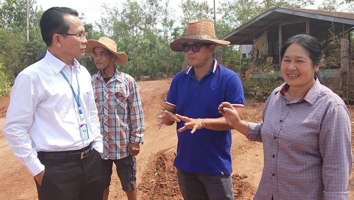 ผอ.สทภ.๔ ลงพื้นที่ตรวจติดตามเร่งรัดงานปีงบประมาณ ๒๕๖๒ โครงการอนุรักษ์ฟื้นฟูฝายโพนเหลี่ยม