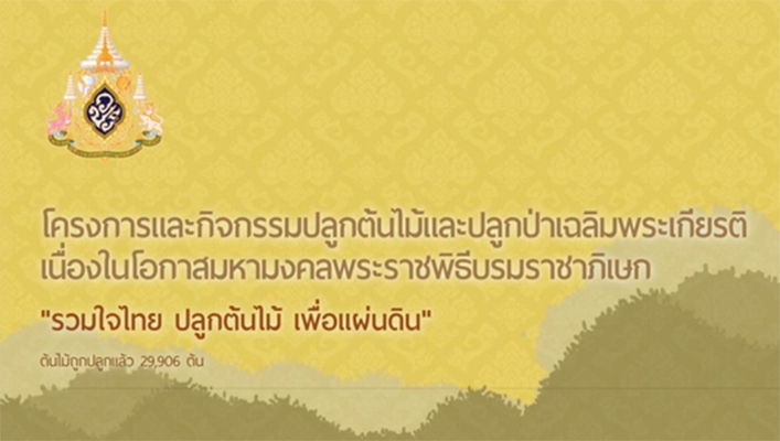 โครงการและกิจกรรมปลูกต้นไม้และปลูกป่าเฉลิมพระเกียรติ เนื่องในโอกาสมหามงคลพระราชพิธีบรมราชาภิเษก