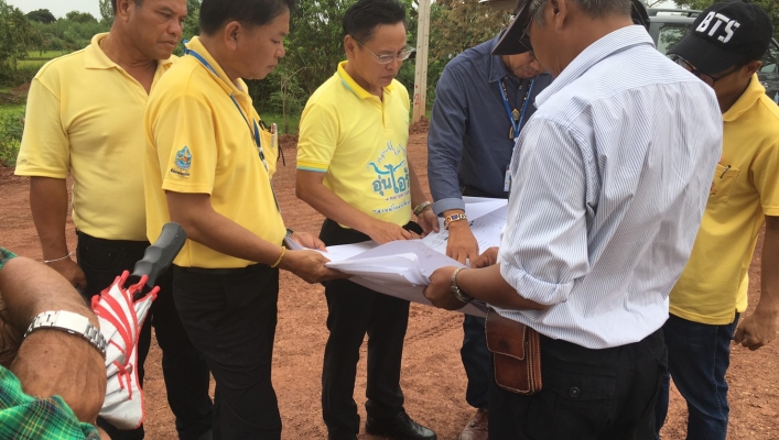 สทภ.4 ลงพื้นที่ตรวจรับงานโครงการอนุรักษ์ฟื้นฟูฝายโพนเหลี่ยม