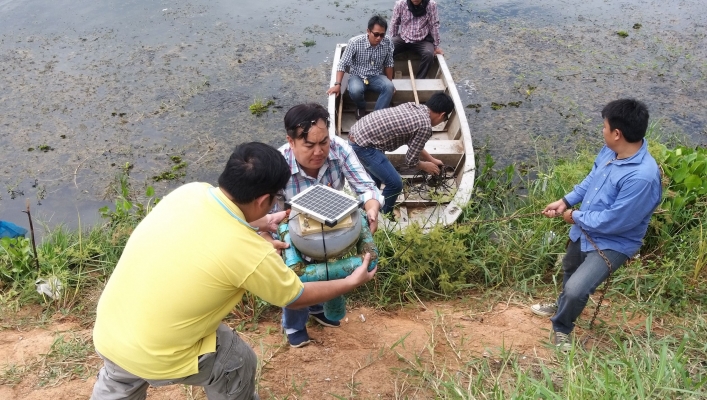 กรมน้ำ ร่วมกับ สสน. โดย สทภ.๔  ออกปฏิบัติงานบำรุงรักษาอุปกรณ์ตรวจวัดระดับน้ำขนาดเล็ก ที่ได้ติดตั้งในแหล่งน้ำของ สทภ.๔