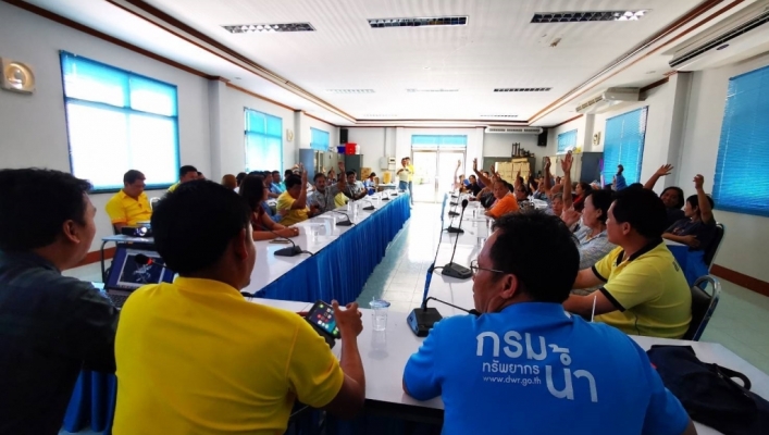 สทภ.7  ร่วมประชุมรับฟังความคิดเห็นของประชาชน  เพื่อขอใช้พื้นที่สาธารณะประโยชน์โครงการปรับปรุงระบบส่งน้ำอ่างเก็บน้ำมรสวบ จังหวัดประจวบคีรีขันธ์