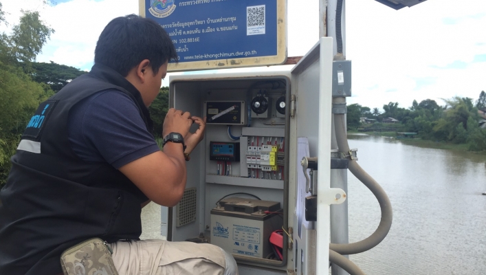 สทภ.4 ออกปฏิบัติงานตรวจสอบ และบำรุงรักษาสถานีสนามระบบตรวจวัดสภาพน้ำทางไกลอัตโนมัติลุ่มน้ำชี (Telemetering)