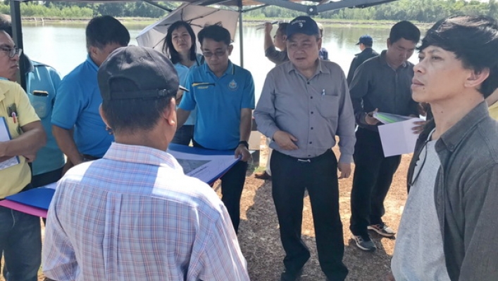 สทภ.๓ ติดตามประเมินผลการใช้ประโยชน์ ความคุ้มค่าในการดำเนินโครงการอนุรักษ์ฟื้นฟูแหล่งน้ำห้วยดินดำ พร้อมระบบกระจายน้ำ จ.นครพนม