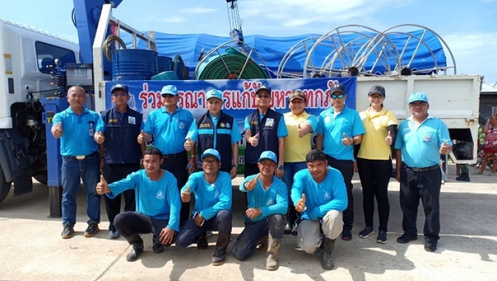 สทภ.3 รอง อทน.ลงพื้นที่ตรวจเยี่ยมจุดสูบระบายน้ำเน่าเสีย บริเวณชุมชนวัดบูรพา จ.อุบลราชธานี