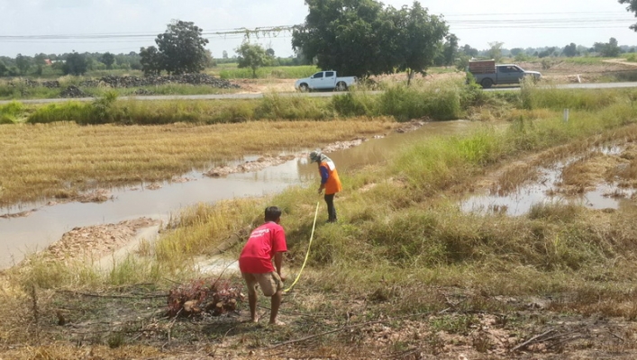 สทภ. 5  สำรวจพื้นที่สูบน้ำ บ้านกอกโคก หมู่ที่ 2 ตำบลคูเมือง  อำเภอคูเมือง  จังหวัดนครราชสีมา