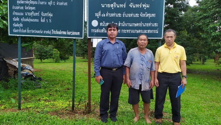 สทภ.10 ตรวจสอบเบื้องต้นโครงการเกษตรแปลงใหญ่พื้นที่จังหวัดชุมพร