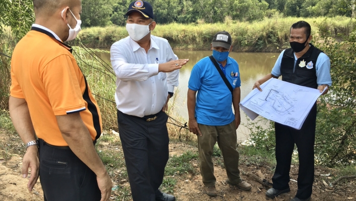 ผอ.สทภ.6 ลงพื้นที่ตรวจติดตามการดำเนินงาน  โครงการอนุรักษ์ฟื้นฟูสระประปาโรงพยาบาลกบินทร์บุรี