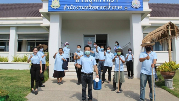 สทภ.1 โดยส่วนอุทกวิทยาที่ 1 เชียงใหม่ จัดกิจกรรมเพิ่มพื้นที่สีเขียวให้กับสำนักงาน 