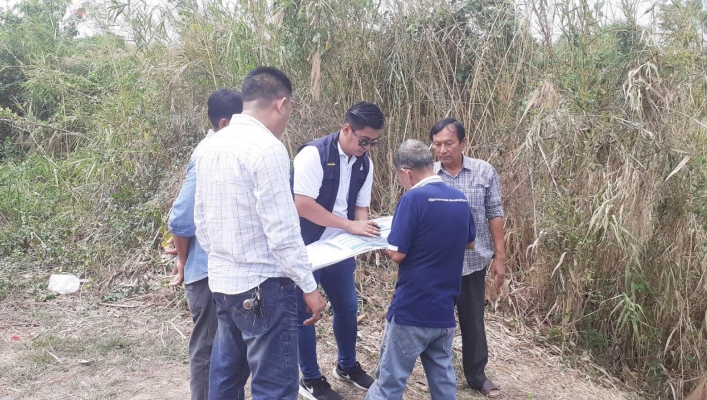 สทภ. 2 ลงพื้นที่สำรวจออกแบบแหล่งน้ำหนองพังพวยเชื่อมต่อหนองน้ำลึก ตำบลคุ้งสำเภา อำเภอมโนรมย์ จังหวัดชัยนาท