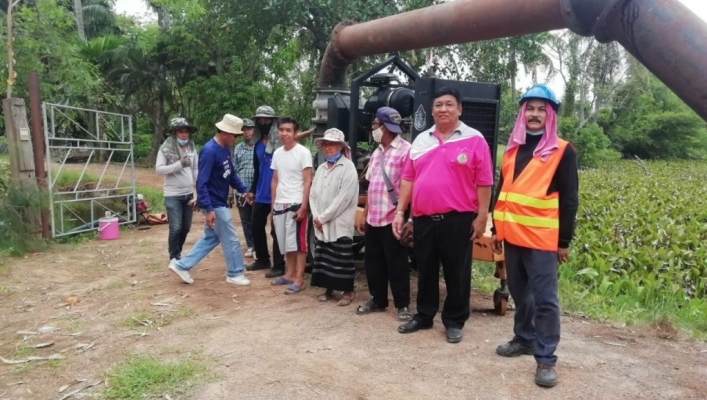 สทภ. 7 เข้าติดตั้งเครื่องสูบน้ำ ขนาด 12 นิ้ว จำนวน 1 เครื่อง เทศบาลตำบลคลองตาคต อำเภอโพธาราม จังหวัดราชบุรี
