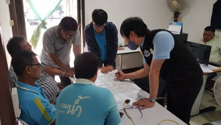 สทภ. 7 ลงพื้นที่สำรวจข้อมูลความเหมาะสมพิจารณาวางโครงการพัฒนาแหล่งน้ำในพื้นที่ตำบลจอมบึง อำเภอจอมบึง จังหวัดราชบุรี