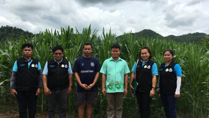 สทภ.2 ประสานสำรวจพื้นที่เบื้องต้นโครงการเกษตรแปลงใหญ่ข้าวโพด เพื่อพัฒนาระบบส่งน้ำและปรับปรุงแหล่งน้ำให้กับกลุ่มเกษตรแปลงใหญ่ข้าวโพดเลี้ยงสัตว์ บ้านอ่างหิน หมู่ ๒๒ ตำบลพุทธบาท อำเภอชนแดน จังหวัดเพชรบูรณ์