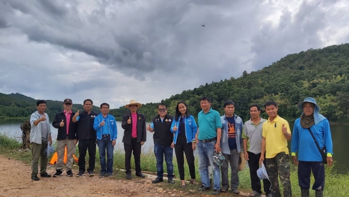 สทภ.1 โดยส่วนประสานและบริหารจัดการลุ่มน้ำกกและโขง ร่วมติดตามและประเมินผลโครงการภายใต้แผนแม่บทการบริหารจัดการน้ำอ่างเก็บน้ำน้ำแวน บ้านผาฮาว ตำบลทุ่งผาสุข อำเภอเชียงคำ จังหวัดพะเยา
