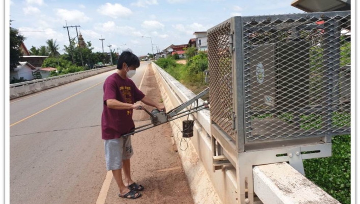 สทภ.11 ส่วนอุทกวิทยา ตรวจวัดปริมาณน้ำและตะกอนแม่น้ำโขง