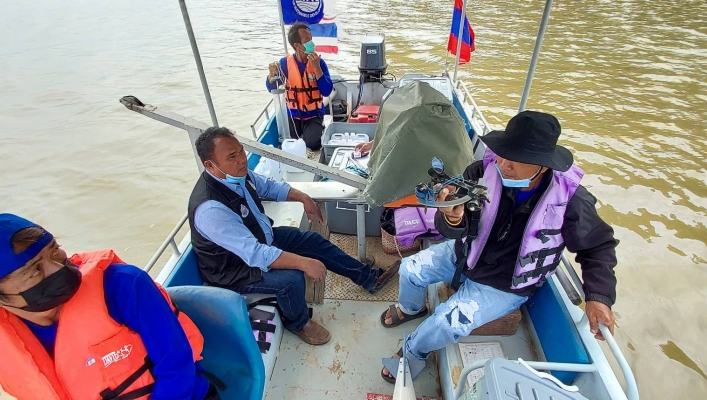 ทส. ทน. สทภ.11 ส่วนอุทกวิทยา ตรวจวัดปริมาณน้ำและตะกอนแม่น้ำโขง