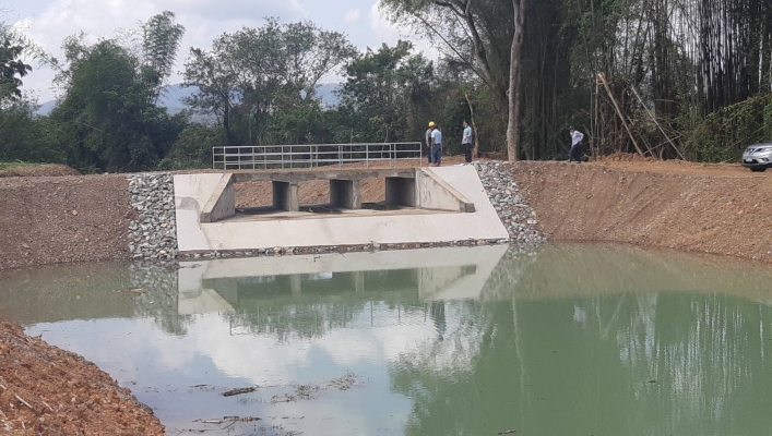 สทภ.9 ตรวจรับงวดงาน โครงการอนุรักษ์ฟื้นฟูลำน้ำมวบ  ต.ป่าแลวหลวง อ.สันติสุข จ.น่าน