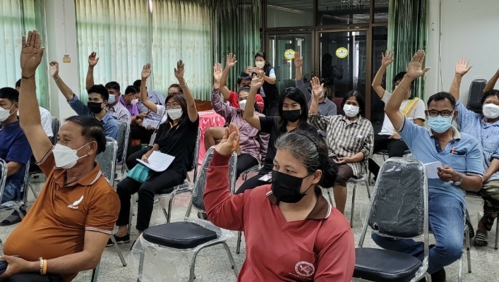สทภ.2 ประชุมรับฟังความคิดเห็นของประชาชนฯ  โครงการอนุรักษ์ฟื้นฟูบึงสีบัวทอง พร้อมระบบกระจายน้ำด้วยพลังงานแสงอาทิตย์ หมู่ที่ 1,2,4 ตำบลสีบัวทอง อำเภอแสวงหา จังหวัดอ่างทอง