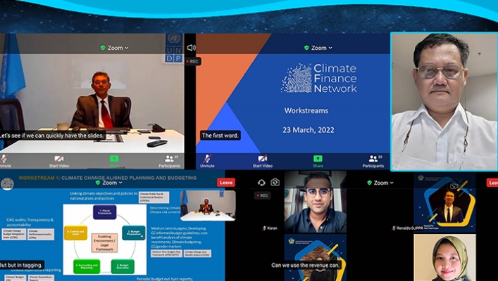สสป. ร่วมการประชุมเชิงปฏิบัติการ Session 4 : Climate Finance Network and 6 FN Workstreams ผ่านระบบ Zoom