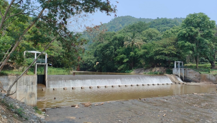 สทภ.9 โครงการปรับปรุงซ่อมแซมฝายน้ำล้นข้อมือเหล็ก บ้านดู่ หมู่ที่ 4 ตำบลพญาแก้ว อำเภอเชียงกลาง จังหวัดน่าน