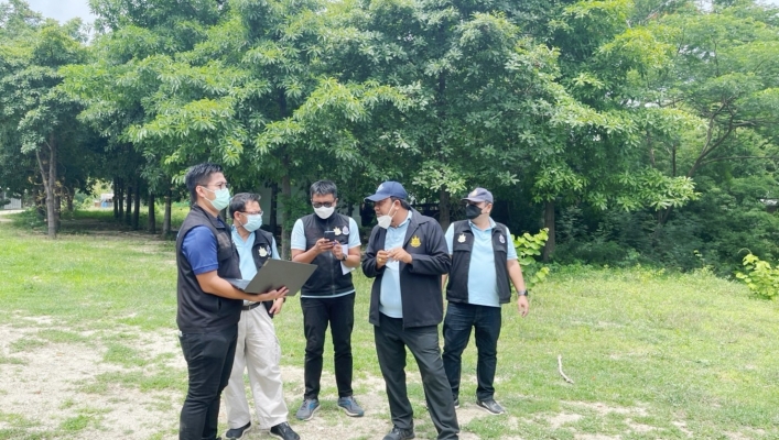 สทภ.2 ลงพื้นที่สำรวจความเหมาะสมโครงการก่อสร้างอ่างเก็บน้ำเขาวงพระจันทร์  ม. 1 ต.ห้วยโป่ง อ.โคกสำโรง จ.ลพบุรี
