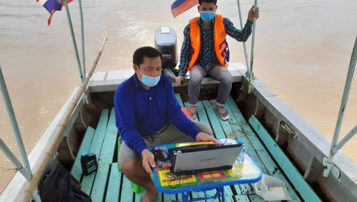 ทส. ทน. สทภ.11 ส่วนอุทกวิทยา ตรวจวัดปริมาณน้ำและตะกอนแม่น้ำโขง