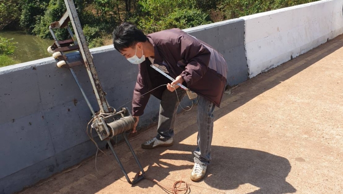 ทส. ทน. สทภ.11 ส่วนอุทกวิทยา ตรวจวัดปริมาณน้ำและตะกอนแม่น้ำโขง