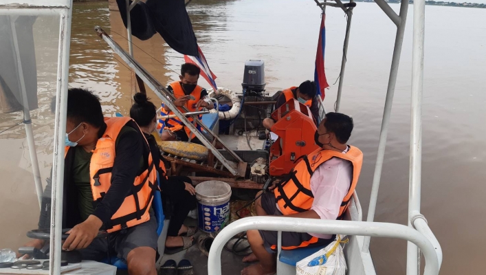ทส. ทน. สทภ.11 ส่วนอุทกวิทยา ตรวจวัดปริมาณน้ำและตะกอนแม่น้ำโขง