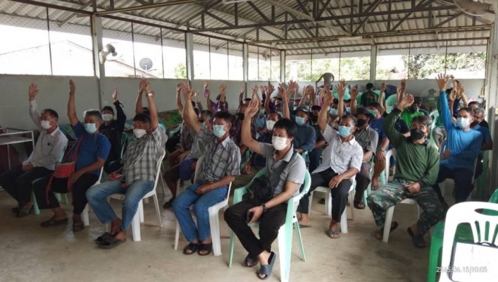 สทภ.1 โดยส่วนประสานและบริหารจัดการลุ่มน้ำปิงตอนบน จัดรับฟังความคิดเห็นของประชาชนฯ ตามระเบียบสำนักนายกรัฐมนตรี พ.ศ. 2548  โครงการก่อสร้างระบบกระจายน้ำด้วยพลังงานแสงอาทิตย์ฝายน้ำล้นหนองผาตั้ง