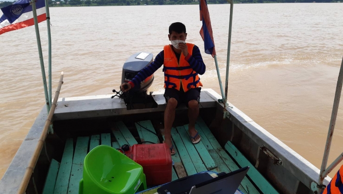 ทส. ทน. สทภ.11 ส่วนอุทกวิทยา ตรวจวัดปริมาณน้ำและตะกอนแม่น้ำโขง