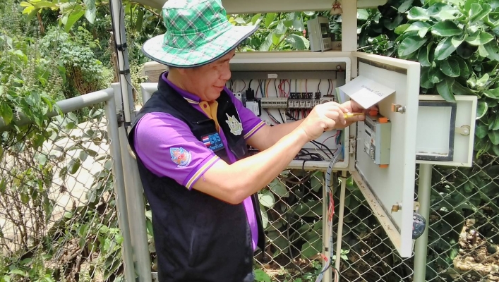สทภ. 9 ลงพื้นที่ซ่อมบำรุงรักษา  สถานีระบบเตือนภัยล่วงหน้า (Early Warning)
