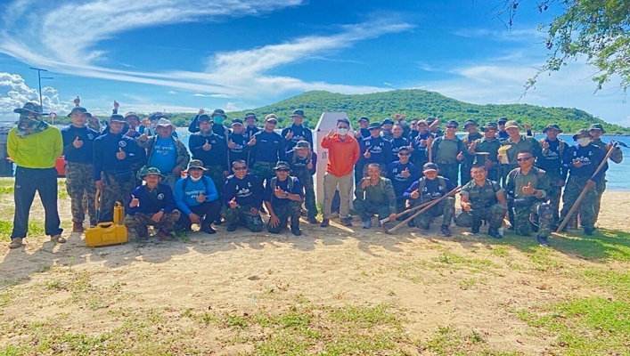 สทภ.6 สำรวจภูมิประเทศโครงการอนุรักษ์ฟื้นฟูแหล่งน้ำหน่วยบัญชาการสงครามพิเศษทางเรือ จังหวัดชลบุรี