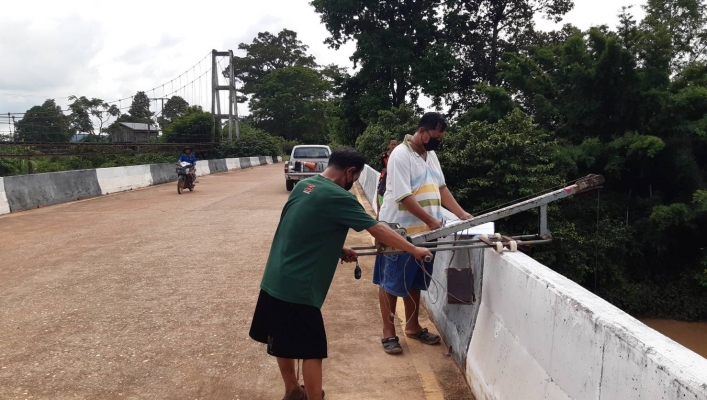 ทส. ทน. สทภ.11 ส่วนอุทกวิทยา ตรวจวัดปริมาณน้ำและตะกอนแม่น้ำโขง