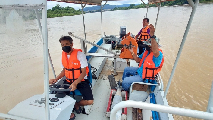 ทส. ทน. สทภ.11 ส่วนอุทกวิทยา ตรวจวัดปริมาณน้ำและตะกอนแม่น้ำโขง
