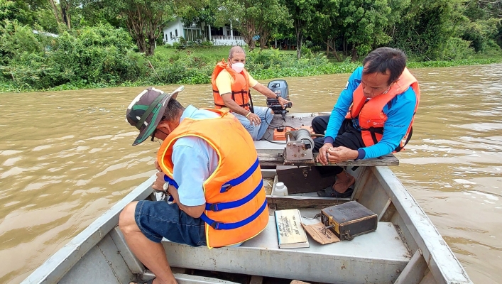 ทส. ทน. สทภ.11 ส่วนอุทกวิทยา ตรวจวัดปริมาณน้ำและตะกอนแม่น้ำมูล