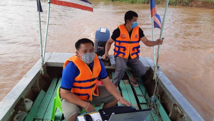 ทส. ทน. สทภ.11 ส่วนอุทกวิทยา ตรวจวัดปริมาณน้ำและตะกอนแม่น้ำโขง