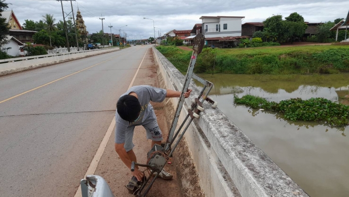 ทส. ทน. สทภ.11 ส่วนอุทกวิทยา ตรวจวัดปริมาณน้ำและตะกอนแม่น้ำโขง