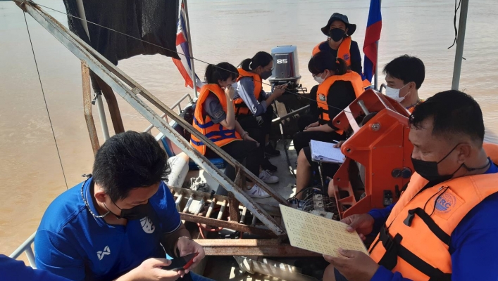 ทส. ทน. สทภ.11 ส่วนอุทกวิทยา ตรวจวัดปริมาณน้ำและตะกอนแม่น้ำโขง