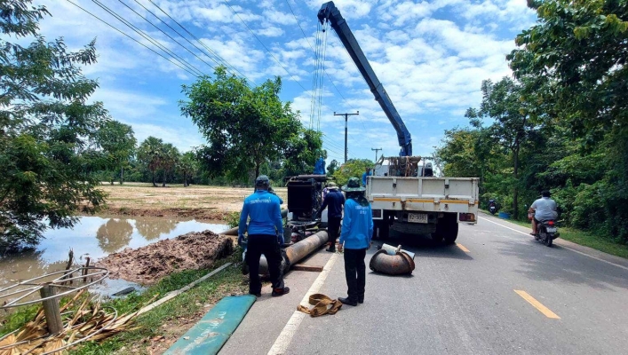 สทภ.6 สูบน้ำท่วมขังในพื้นที่ตำบลโพธิ์งาม จังหวัดปราจีนบุรี
