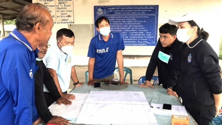 สทภ.5 ตรวจติดตามผลการดำเนินงานโครงการอนุรักษ์ฟื้นฟูเพื่อเพิ่มประสิทธิภาพอ่างเก็บน้ำบึงถนนหักใหญ่ ตำบลกุดพิมาน อำเภอด่านขุนทด จังหวัดนครราชสีมา