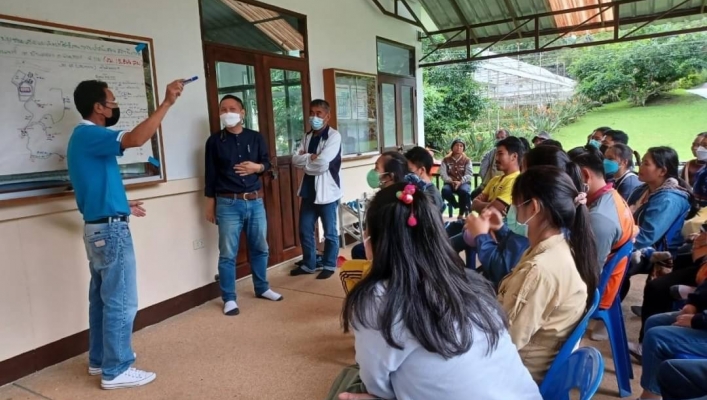 สทภ.1 โดยส่วนประสานและบริหารจัดการลุ่มน้ำปิงตอนบน จัดทำประชุมรับฟังความคิดเห็นของประชาชนฯ โครงการปรับปรุงซ่อมแซมและเพิ่มประสิทธิภาพระบบกระจายน้ำสนับสนุนสถานีเกษตรหลวงอินทนนท์  อ.จอมทอง  จ.เชียงใหม่