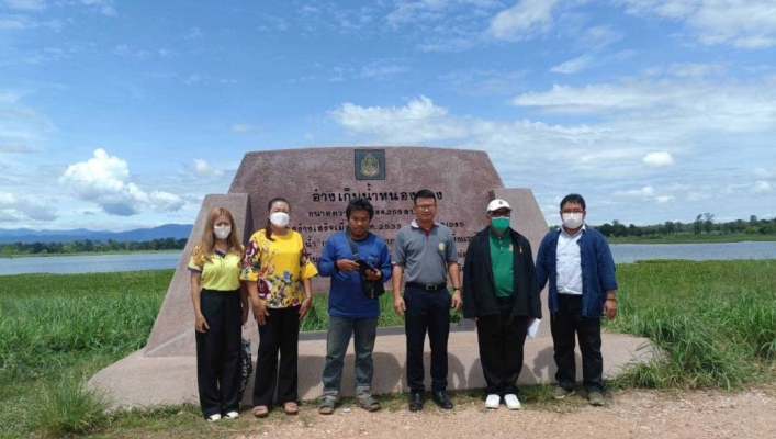 สทภ.1 โดย สปล.ปิงตอนล่าง  ลงพื้นที่ตรวจสอบความมั่นคงของแหล่งน้ำร่วมกับองค์กรปกครองส่วนท้องถิ่น (อ่างเก็บน้ำหนองกอง  ตำบลนาบ่อคำ อำเภอเมือง จังหวัดกำแพงเพชร)