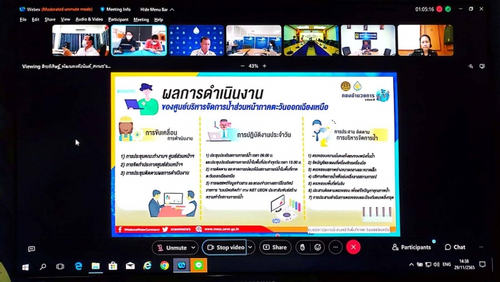 สทน.11 เข้าร่วมประชุมคณะทำงานอำนวยการบริหารจัดการน้ำส่วนหน้าในพื้นที่เสี่ยงอุทกภัยภาคตะวันออกเฉียงเหนือ ครั้งที่ 8/2565