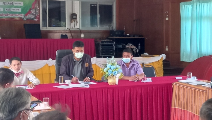 เข้าร่วมประชุมการชี้เเจงโครงการก่อสร้าง  ระบบกระจายน้ำสนับสนุนเกษตรเเปลงใหญ่ข้าว