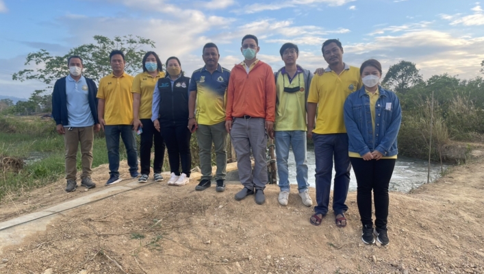 สทน.6 ลงพื้นที่สำรวจความเหมาะสมโครงการก่อสร้างฝายน้ำล้นบ้านทุ่งผี พร้อมระบบกระจายน้ำ หมู่ที่ 6 ตำบลปัถวี อำเภอมะขาม จังหวัดจันทบุรี
