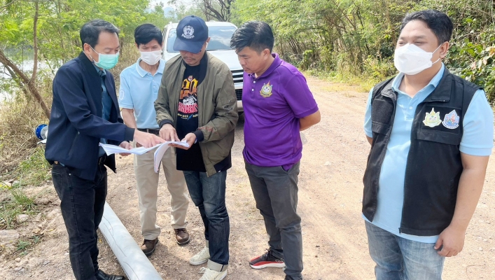 ทน.สทน.2 ตรวจติดตามเร่งรัดผลเบิกจ่ายและผลการดำเนินงาน สระเก็บน้ำ ส.ป.ก. ช่วง 2 (โครงการภายใต้ความร่วมมือหน่วยงานภายนอกกระทรวงทรัพยากรธรรมชาติและสิ่งแวดล้อม) ม.1 ต.ชำผักแพว อ.แก่งคอย จ.สระบุรี