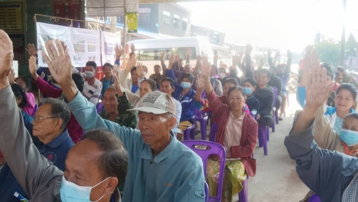 สทน.4 ลงพื้นที่จัดโครงการรับฟังความคิดเห็นของประชาชนฯ โครงการอนุรักษ์ฟื้นฟูแหล่งน้ำฝายภูล้อมข้าวพร้อมระบบกระจายน้ำด้วยพลังงานแสงอาทิตย์ พื้นที่อำเภอมัญจาคีรี จังหวัดขอนแก่น
